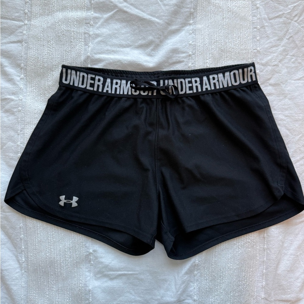 Under Armour Black Athletic Shorts with Elastic Waistband